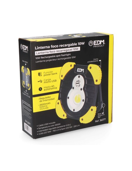 Foco linterna recargable 10w funcion power bank