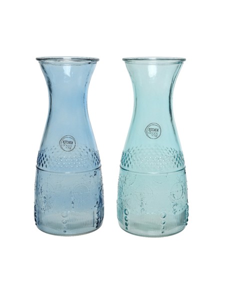 Botella de cristal con relieve ø10x25cm 1100ml colores/modelos surtidos