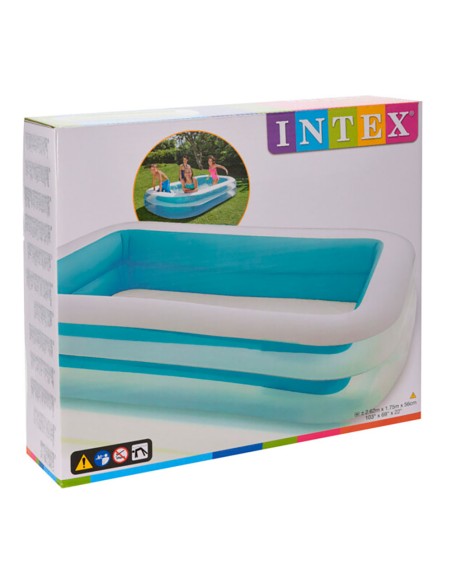 Piscina rectangular 2 aros 262x175x56cm 2 cámaras de aire. intex