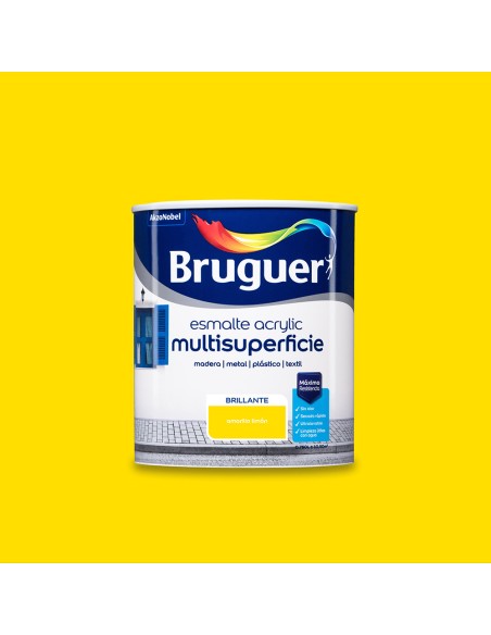 Esmalte acrilico multisuperficie amarillo limon brillante 0,750l 5057541 bruguer