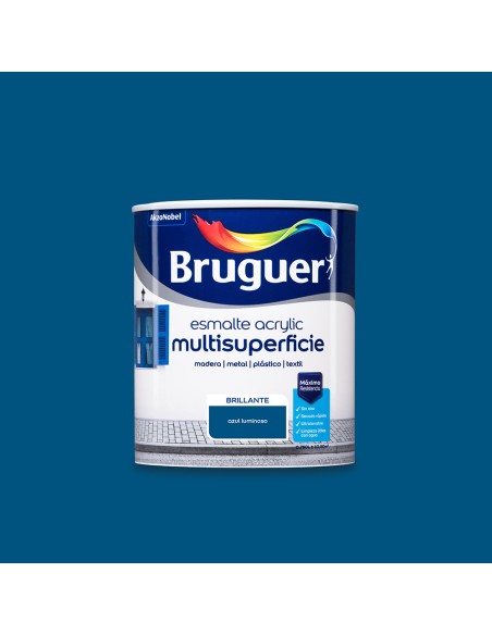 Esmalte acrilico multisuperficie azul luminoso brillante 0,750l 5057545 bruguer