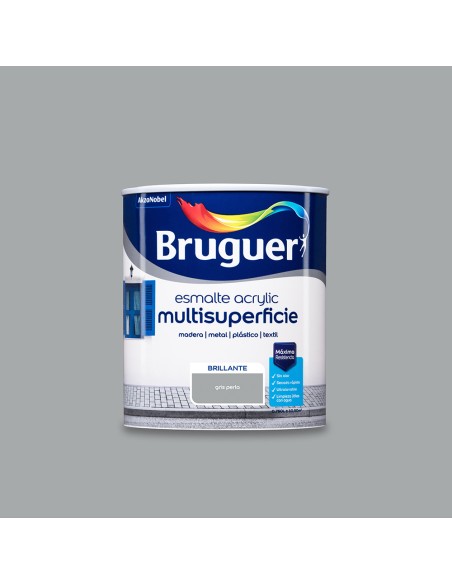 Esmalte acrilico multisuperficie gris perla brillante 0,750l 5057471 bruguer