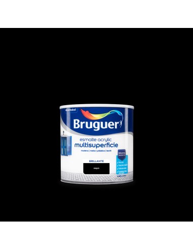 Esmalte acrilico multisuperficie negro brillante 0,250l 5160658 bruguer