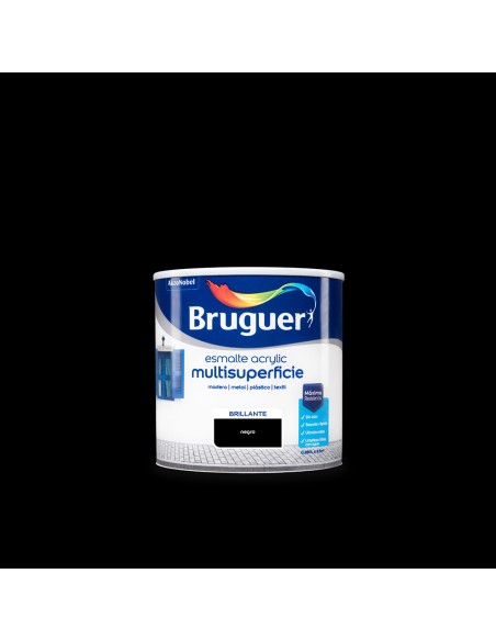 Esmalte acrilico multisuperficie negro brillante 0,250l 5160658 bruguer