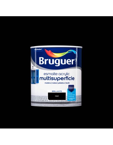 Esmalte acrilico multisuperficie negro brillante 0,750l 5057426 bruguer