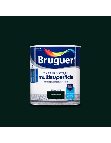 Esmalte acrilico multisuperficie verde brillante 0,750l carruajes 5057561 bruguer