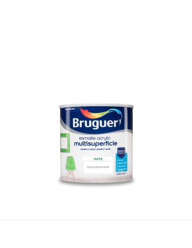 Esmalte acrilico multisuperficie blanco permanente mate 0,250l 5160685 bruguer