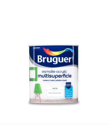Esmalte acrilico multisuperficie blanco permanente mate 0,750l 5069889 bruguer