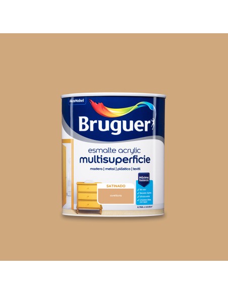 Esmalte acrilico multisuperficie avellana satinado 0,750l 5161509 bruguer