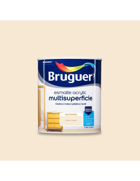 Esmalte acrilico multisuperficie blanco hueso satinado 0,750l 5057452 bruguer