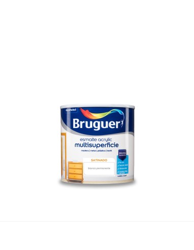 Esmalte acrilico multisuperficie blanco permanente satinado 0,250l 5160660 bruguer