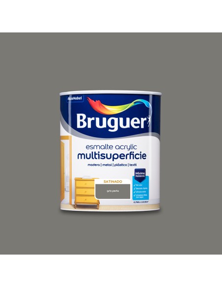 Esmalte acrilico multisuperficie gris perla satinado 0,750l 5057463 bruguer