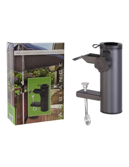 Soporte para sombrilla balcón, antracita, largo de 15.5 cm x ø 5.4 cm