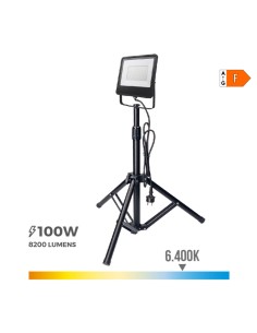 Foco proyector led con tripode black series 100 w 6400 k
