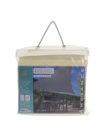 Toldo vela triangulo color arena 3,6 x 3,6 x 3,6 m