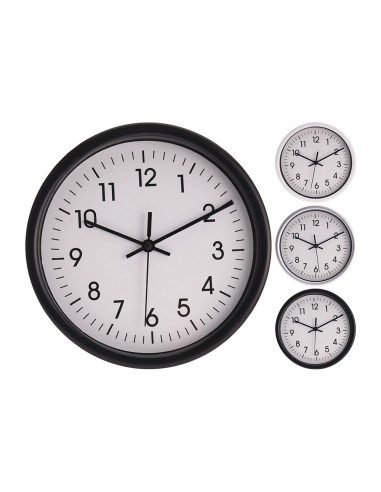 Reloj de pared redondo fondo blanco ø20x4cm colores / modelos surtidos