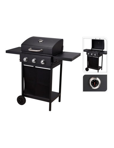 Barbacoa de gas de 3 fuegos 139x56,5x106cm vaggan