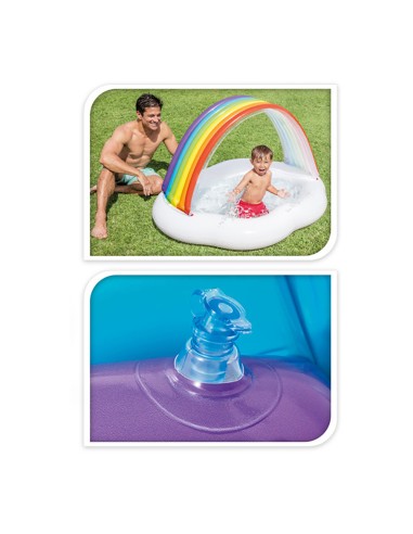 Piscina para bebes modelo arco iris 142x84x119cm