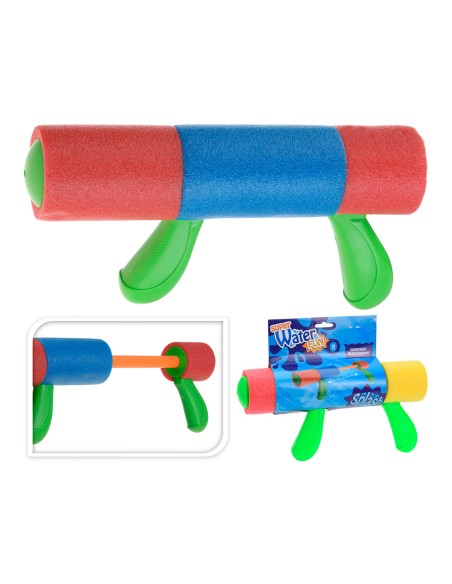 Pistola de agua de espuma 30cm con 2 asas. colores surtidos. euro/u