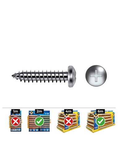 Caja 250 unid. tornillo chapa alomada philips din/ref 7981 3,5x38mm zincado celo