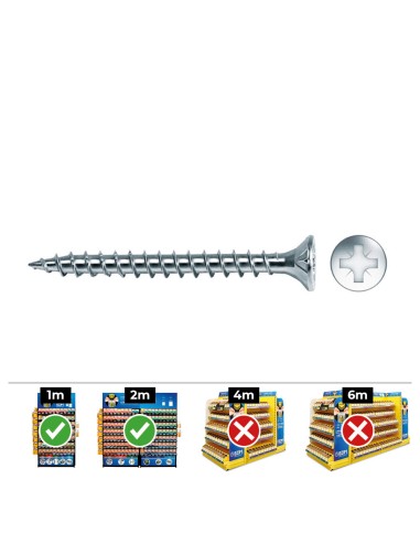 Caja 70 unid. tornillo madera avellanado pozi din/ref vlox ø5x80mm zincado+lubr. celo