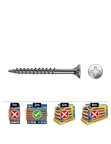 Caja 60 unid. tornillo madera avellanado pz r/parc ref vloxp ø5x90mm zincado