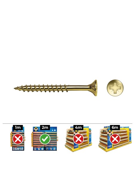 Caja 30 unidades tornillo madera avellanado pz r/parc din/ref vlox p ø6 x 100 mm bicromatado