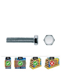 Caja 100 unid. tornillo metrica hexagonal din/ref 933 ø8x25mm zincado celo