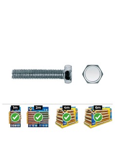 Caja 50 unid. tornillo metrica hexagonal din/ref 933 ø8x50mm zincado celo