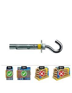 Anclaje dynabolt gancho ø8 x45mm zincado (caja 25 unid)