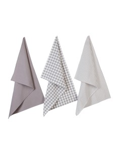 Pack 3 trapos de cocina algodón 45x70cm colores / modelos surtidos