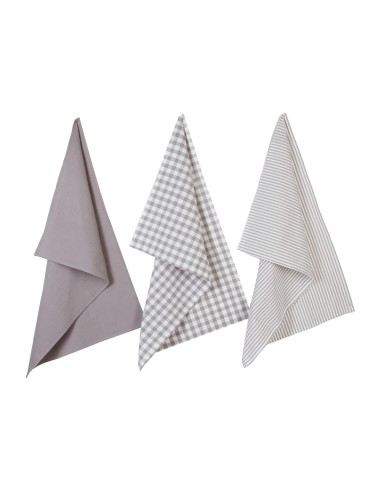 Pack 3 trapos de cocina algodón 45x70cm colores / modelos surtidos