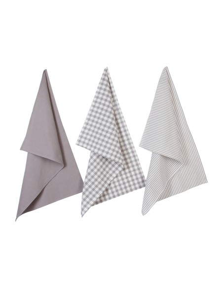 Pack 3 trapos de cocina algodón 45x70cm colores / modelos surtidos