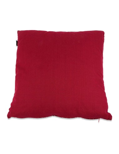 Cojín color rojo con lineas rosas 50 x 12 x 50 cm