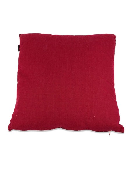 Cojín color rojo con lineas rosas 50 x 12 x 50 cm