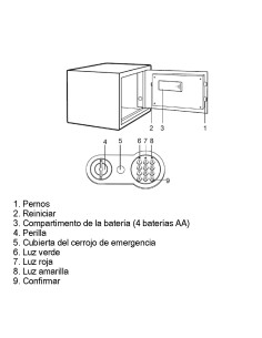 Caja fuerte electronica reforzada 31 x 20 x 20 cm 2