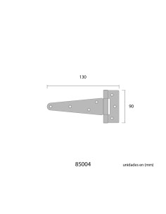 Bisagra forma t 130x90mm hierro zincado 2