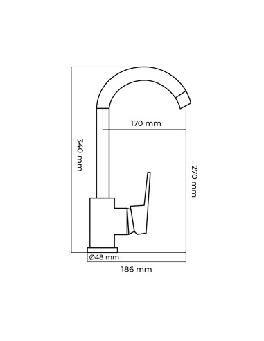 Grifo monomando de cocina caño alto serie altea
