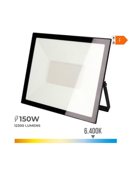 Foco proyector led 150 w 12300 lm 6400 k luz fria 35 x 31 x 4,5 cm