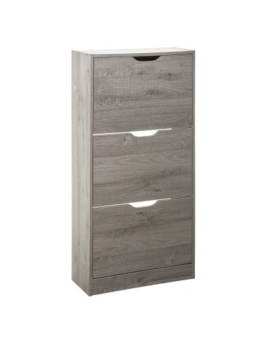 Zapatero de madera 115 x 60 x 24 cm color gris