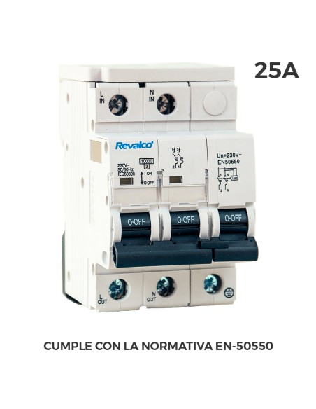 Iga 2p 25a c 10ka - protector de sobretension permanente segun normativa en-50550 y transitorio 5-15ka 275v