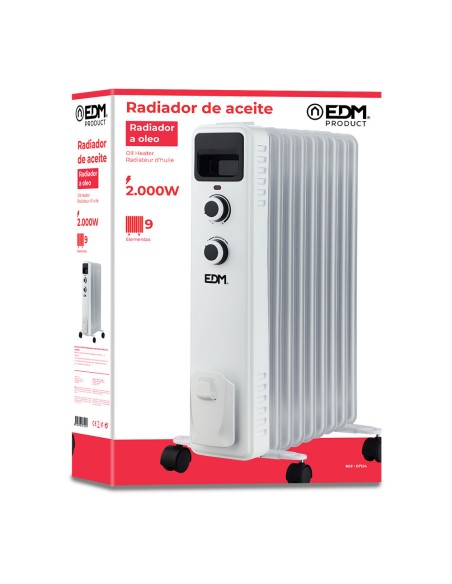 Radiador aceite (9 elementos) 2000w "altura 60cm" edm