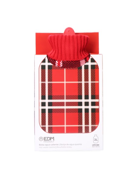 Bolsa de agua caliente. modelo clasico escoces rojo 2 l