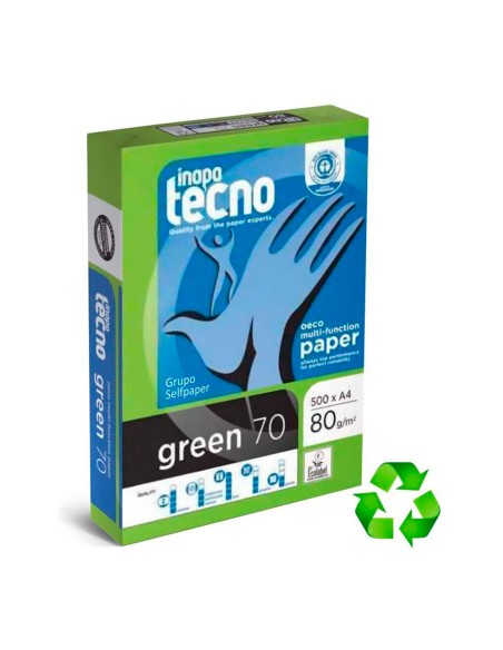 Pack con 500 hojas de papel multifunción reciclado dina4 80g para impresora