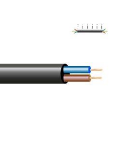 Manguera tubular h05vv-f 2 x 0,75 mm², negra euro/m