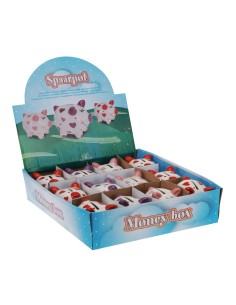 Hucha cerdito con corazones 9x7,5x8cm colores / modelos surtidos 2