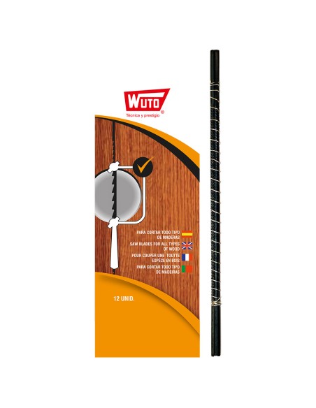 Sierra de marqueteria para madera, 2/13cm 30tpi (blister 12 unid.) wuto