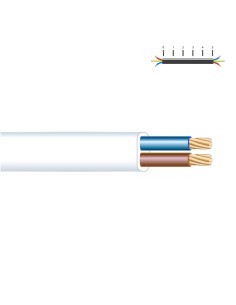 Manguera plana h05vvh2-f 2 x 1,00 mm² blanca euro/m