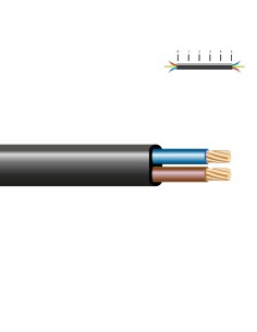 Manguera plana h05vvh2-f 2 x 1,00 mm² negra euro/m