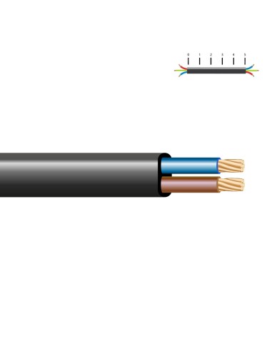 Manguera plana h05vvh2-f 2 x 1,00 mm² negra euro/m